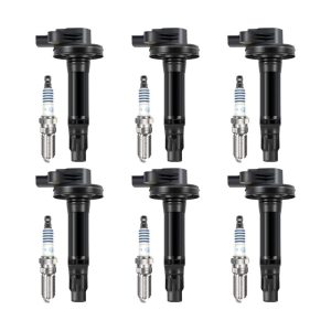 MAS UF553 Ignition Coil Pack and Motorcraft SP589 Platinum Spark Plug Set for Ford V6