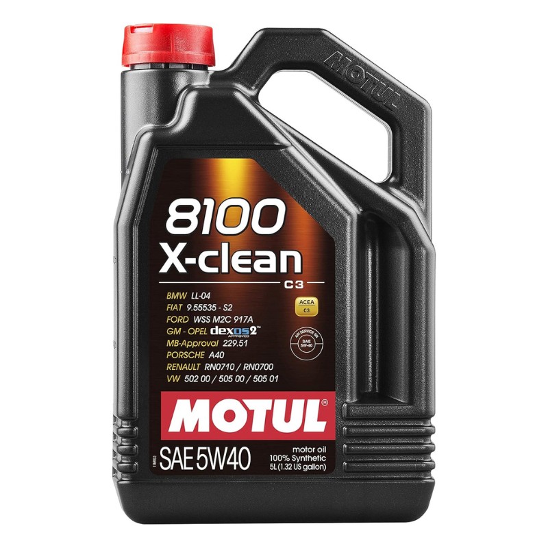 Motul 8100 X-Clean 5W-40 Full Synthetic Motor Oil for Modern Engines, 5L