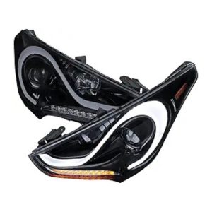 SPEC-D TUNING Glossy Black Smoke LED Projector Headlights for Hyundai Veloster